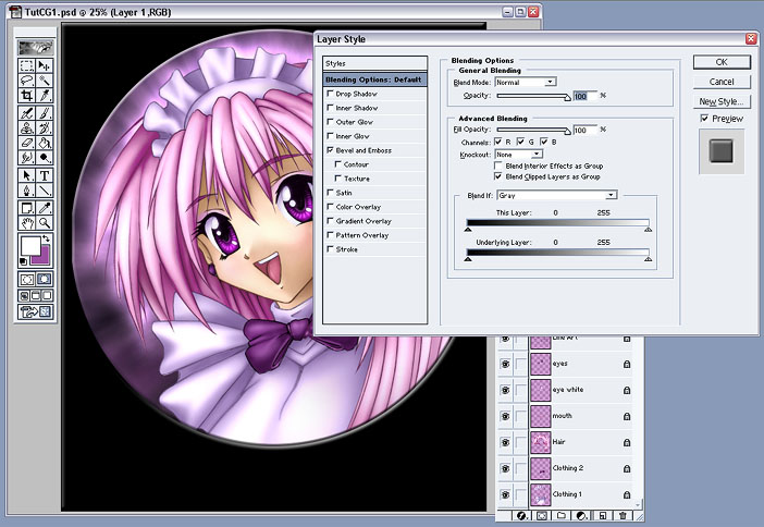 anime tutorial: fig 27: add a border
