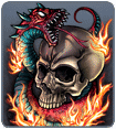 tattoo art skull and snake