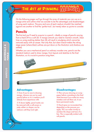 Materials Page from The Art of Drawing Manga