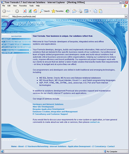 it company blue design screenshop