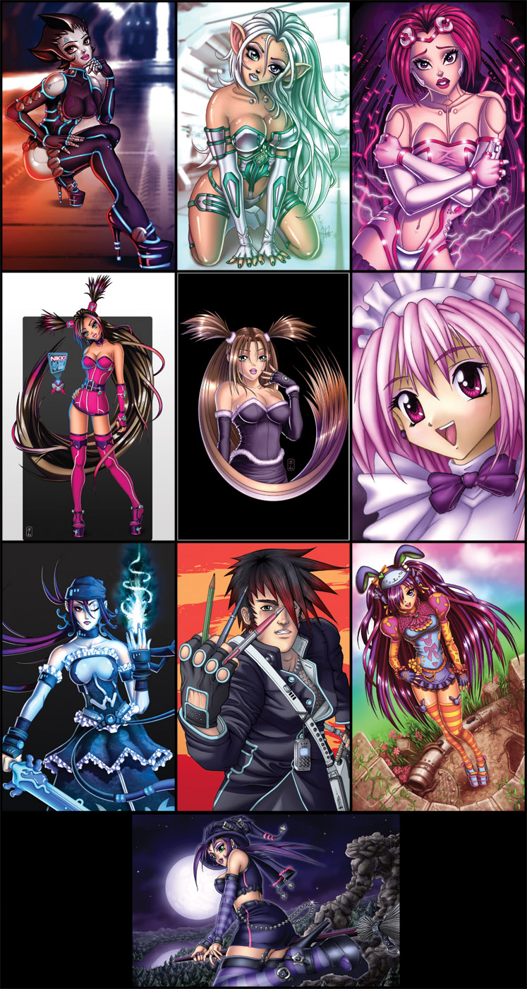 anime art postcards